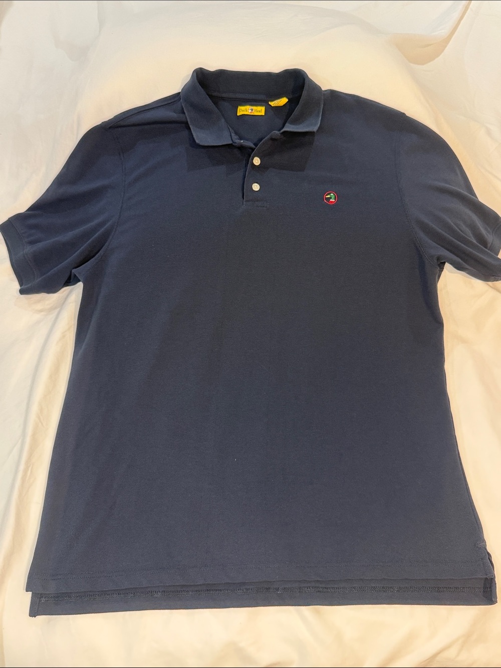 Duck Head Navy Blue Polo with Small Embroidered Logo